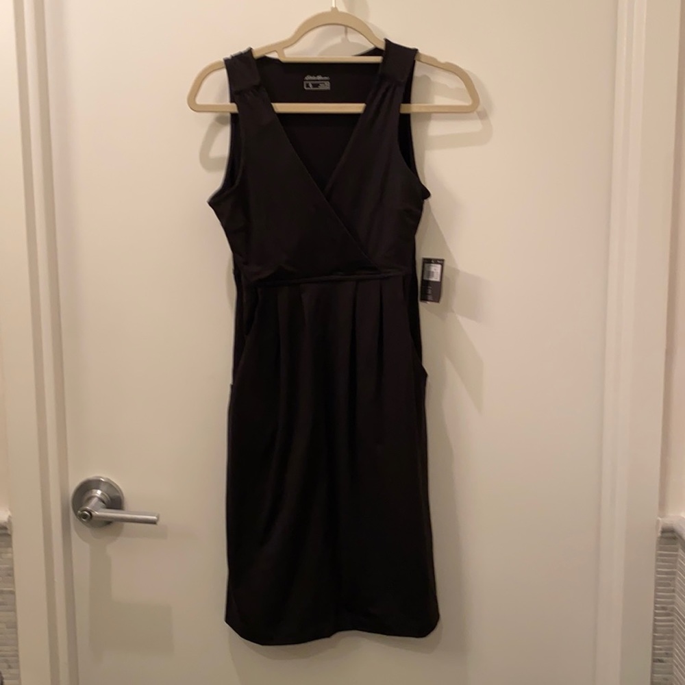 NWT Eddie Bauer black dress with pockets.